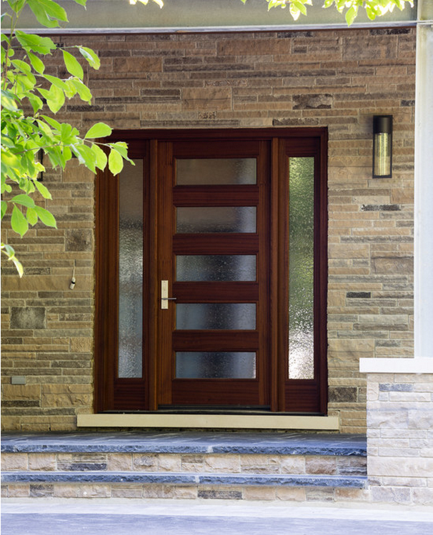 five panel shaker wood door with reeded glass for sale in michigan